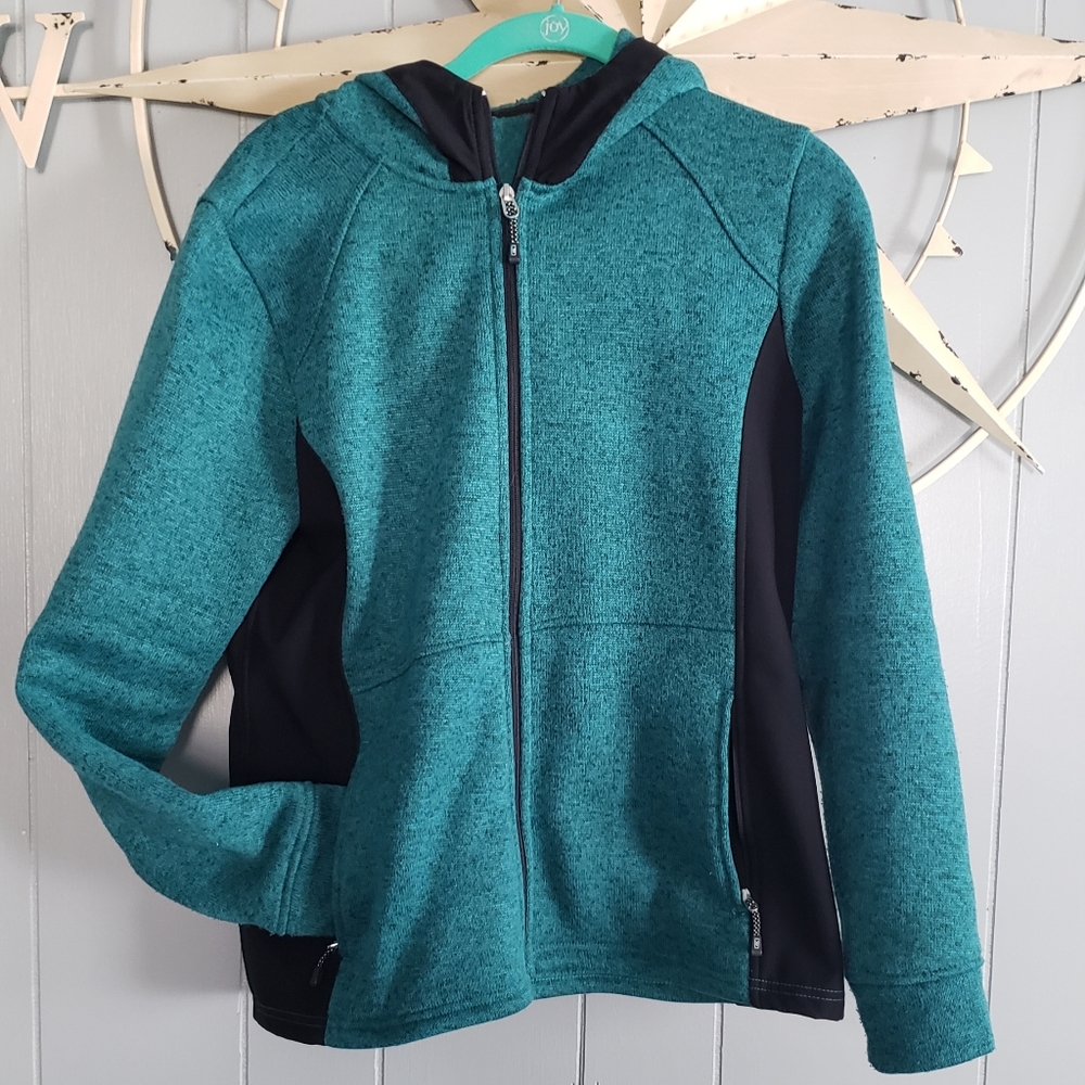Warm & Cozy Heathered Teal Sweater Jacket